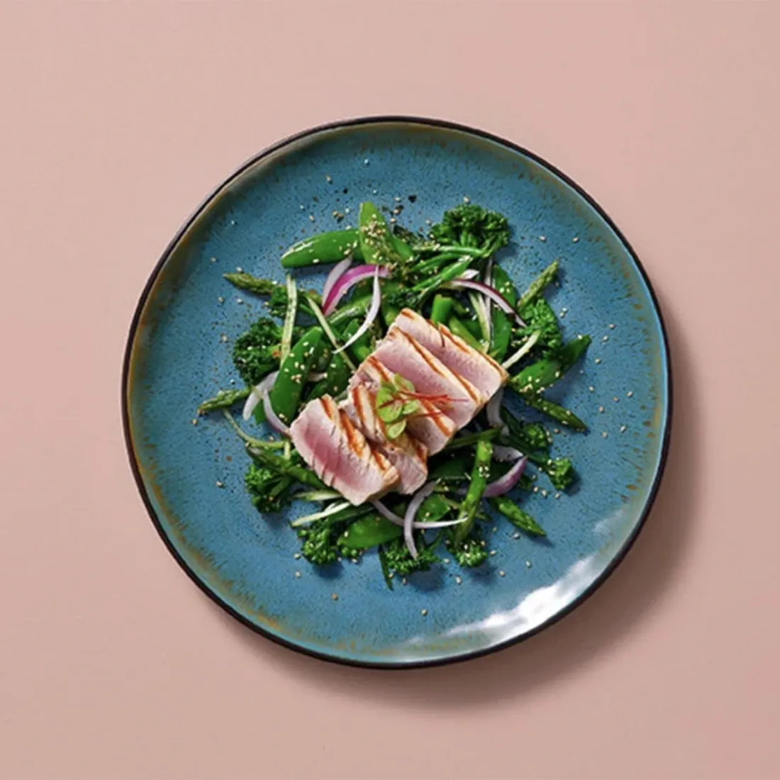 Stoneware Side Plate Set in Blue
