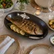 Ovale Serveerbord met Visdesign