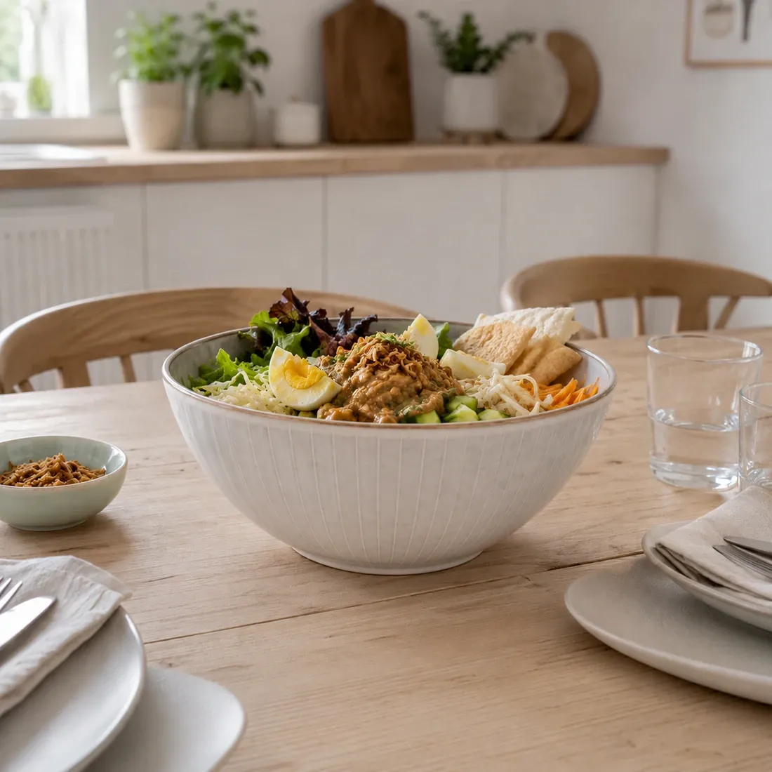 Nordic Grey Salad Bowl – Scandinavian style ceramic salad bowl
