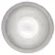 Top view of a large ceramic salad bowl with a rounded shape and a Nordic grey glaze.