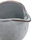 Top view of a ceramic milk jug with a rounded shape and a Nordic grey glaze.