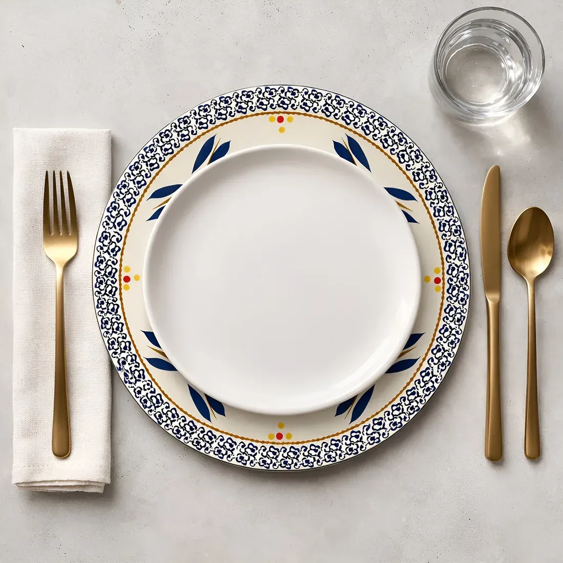 Charger Plate in Old World Blue - a beautifully laid table