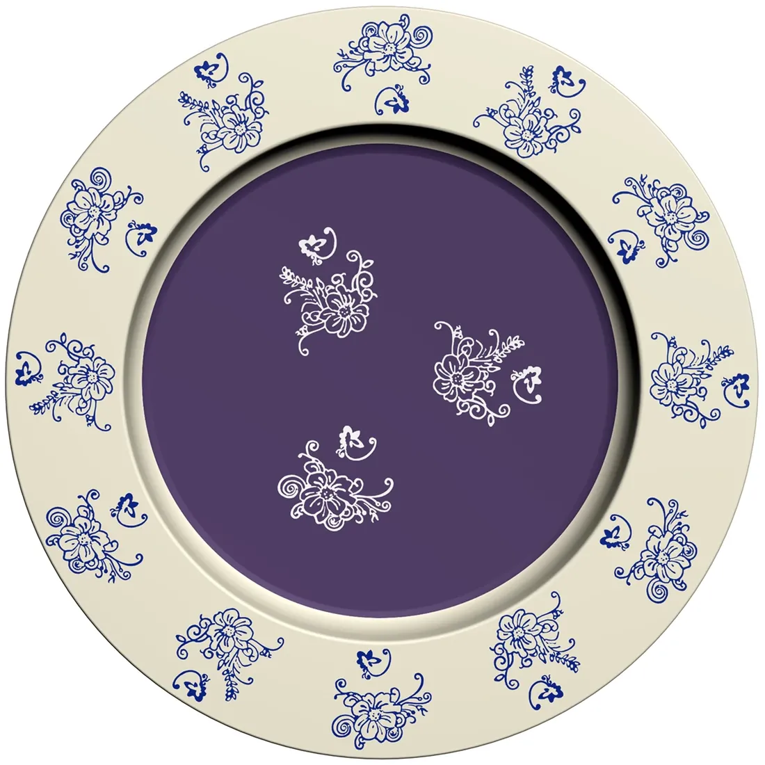 Charger Plate in Floral Lace Blue
