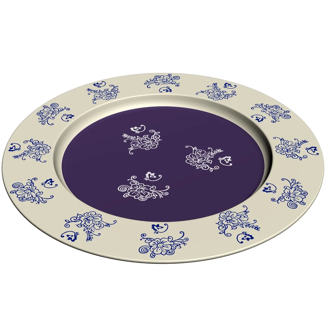Charger Plate in Floral Lace Blue