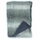 Soft grey faux fur throw blanket with a dark suede underside, folded to reveal both textures.