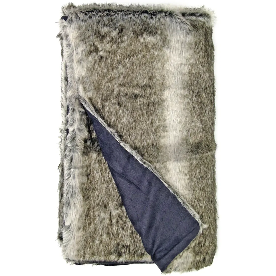 Alaskan Wolf Faux Fur Throw 130x170