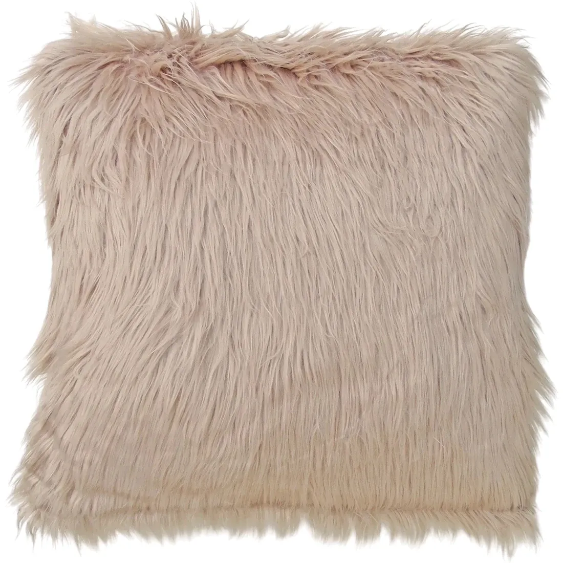 Fluffy Beige Faux Fur Cushion - for a cosy, warm atmosphere