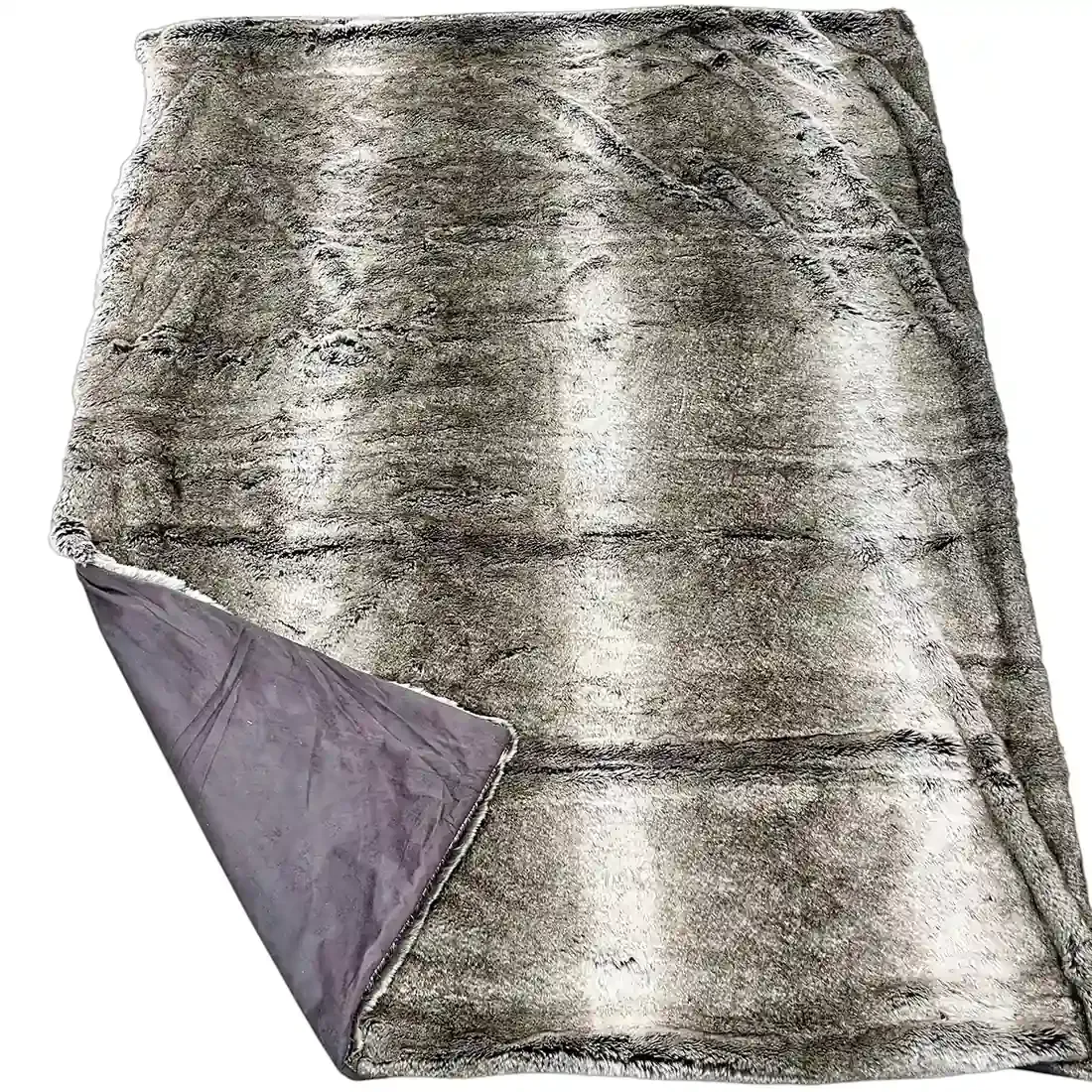 Faux Fur Throw Grey - perfect for snuggling with on colder days