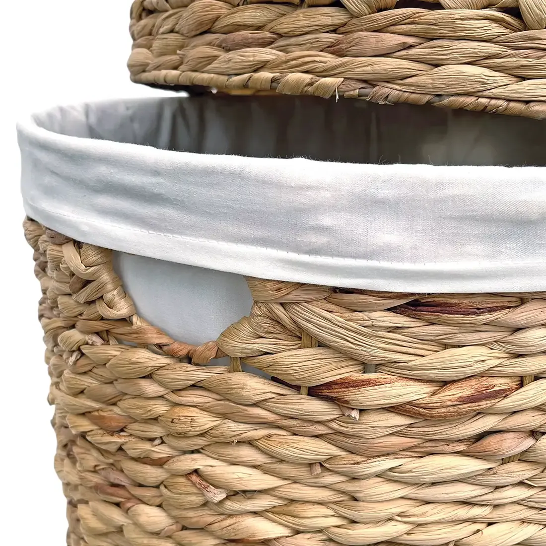 Water Hyacinth XXL Laundry Basket White