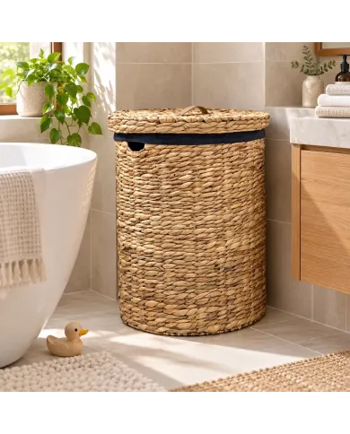 Water Hyacinth XXL Laundry Basket Black
