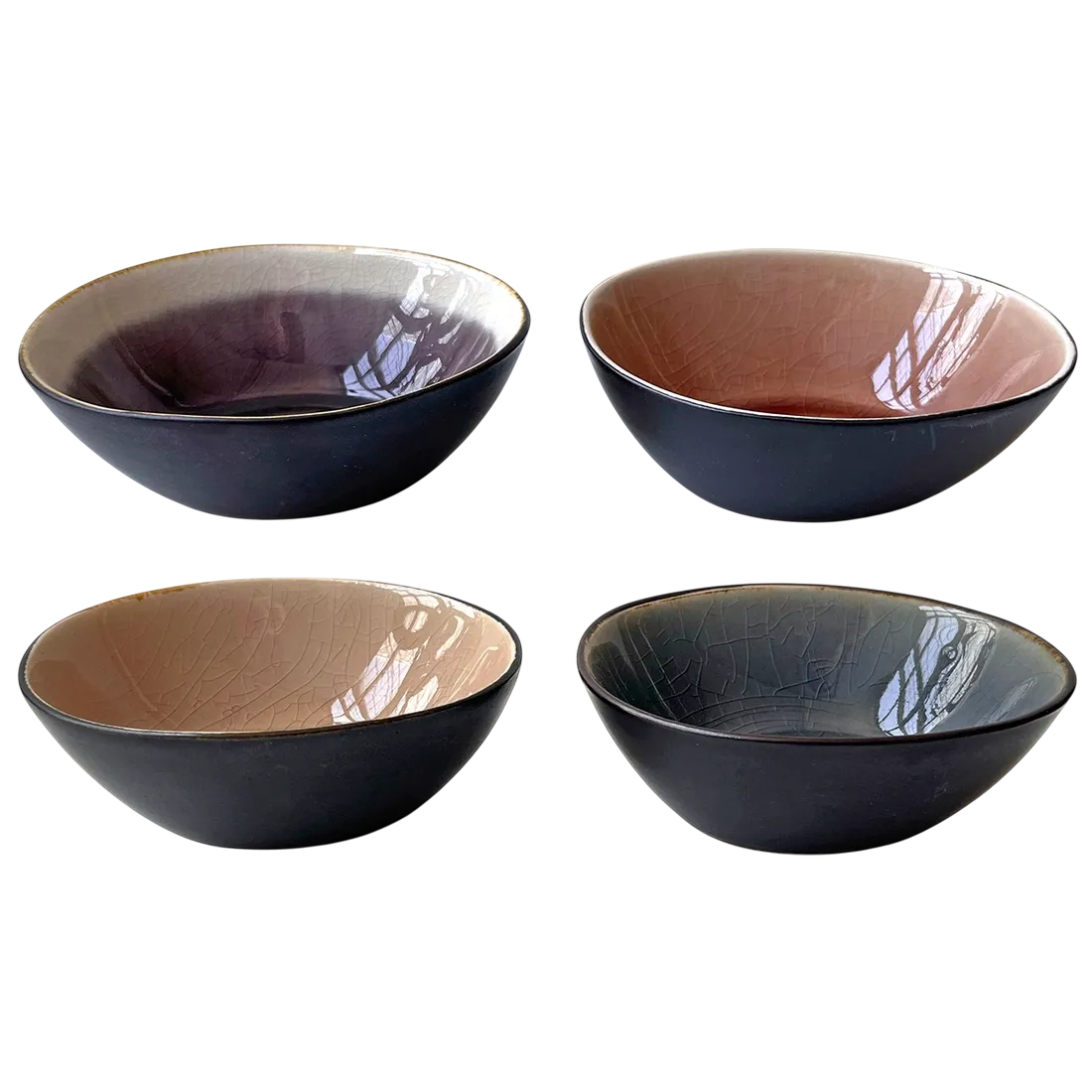 Crackle Glaze Dipping Bowl Set | ideal for olives, dips, or snacks