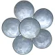 A circular arrangement of six blue tapas bowls with a smooth glaze.