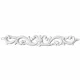 An ornate white decorative furniture applique featuring symmetrical curls and flowing leaf details.