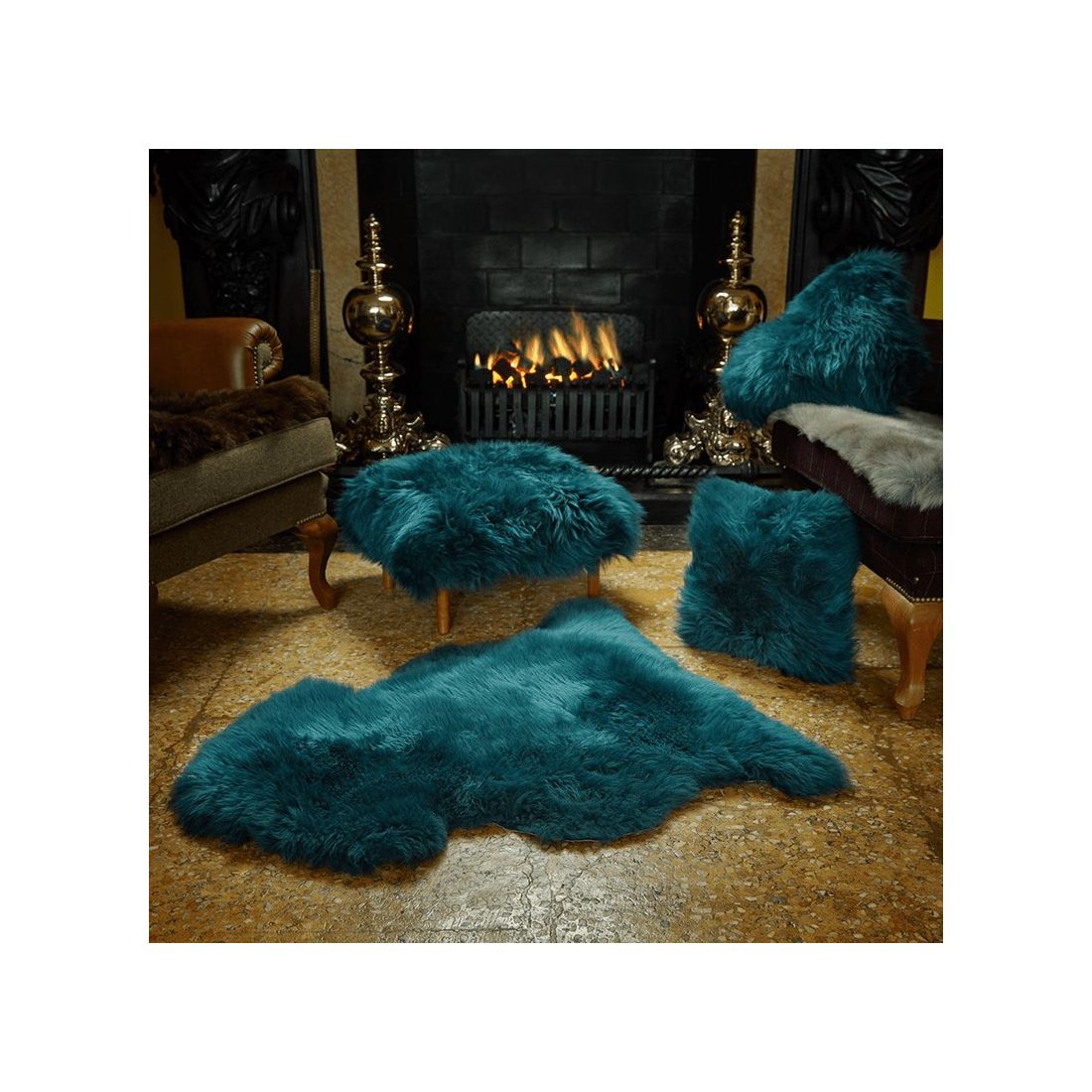 Fluffy Scatter Cushion Teal