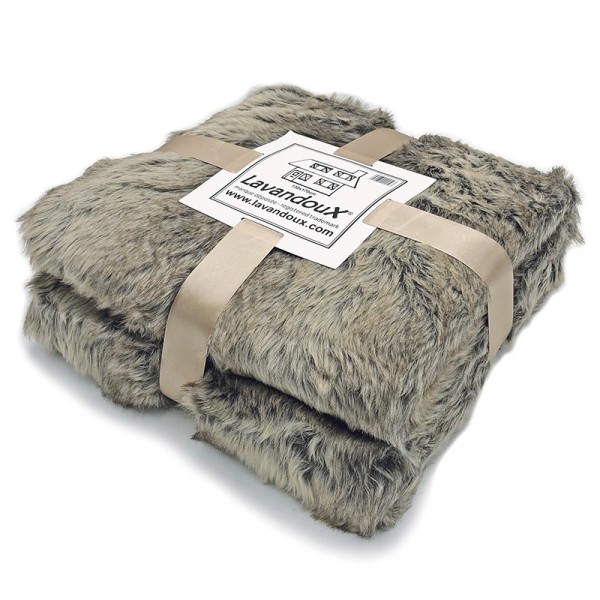 Faux Fur Throw Taupe 130x170