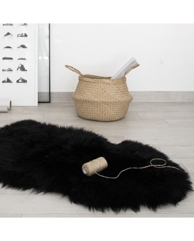 Black Faux Sheepskin Rug