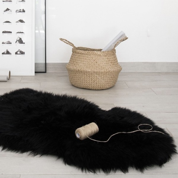 Black Faux Sheepskin Rug