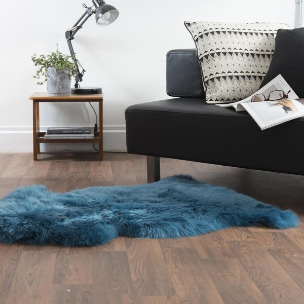 Teal Faux Sheepskin Rug