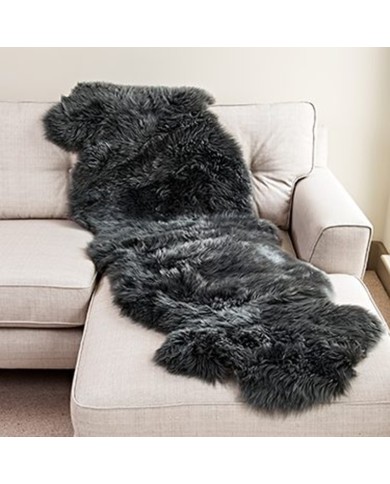 Faux Sheepskin Rug Black XL