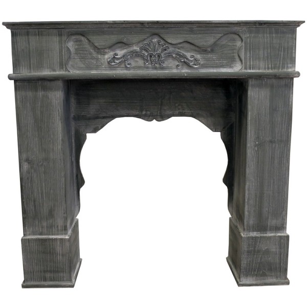 Wooden Fireplace Mantel Grey