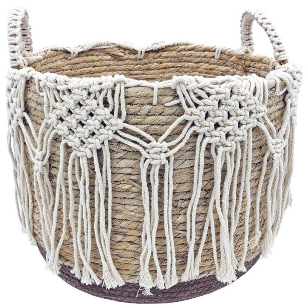 Boho Basket with Macramé