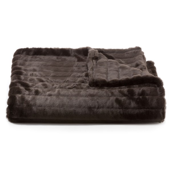 Faux Fur Throw Chocolate Mink 120x110