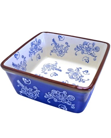 Square Oven Dish in Floral Lace Blue