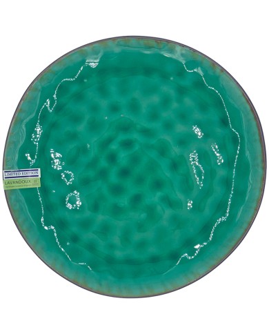 Crackle Glaze Dinner Plate Set in Green