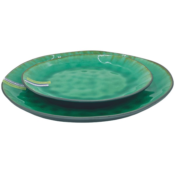 Crackle Glaze Dinner Plate Set in Green