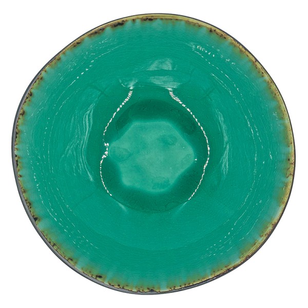 Crackle Glaze Soup Bowl Set in Green