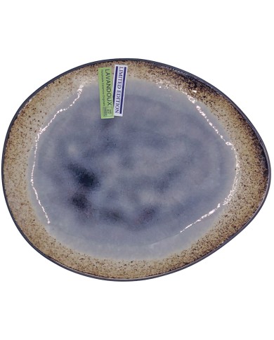 Crackle Glaze Oval Plate Set in Lilac