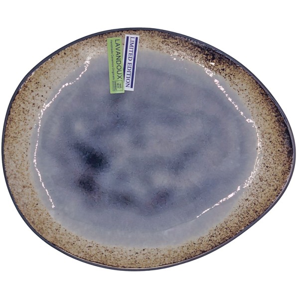 Crackle Glaze Oval Plate Set in Lilac