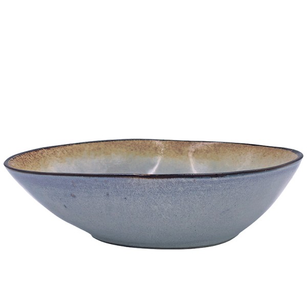 Crackle Glaze Oval Bowl Set in Lilac