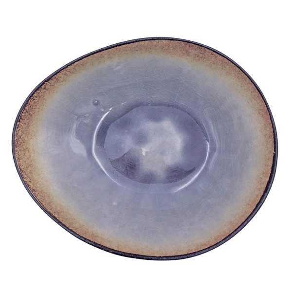 Crackle Glaze Oval Bowl Set in Lilac