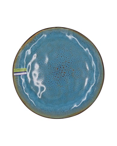 Crackle Glaze Side Plate Set in Blue