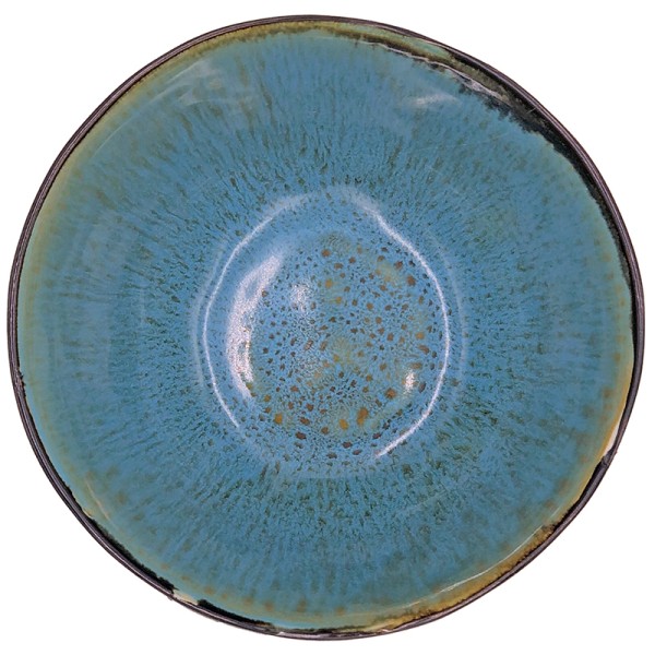 Crackle Glaze Soup Bowl Set in Blue