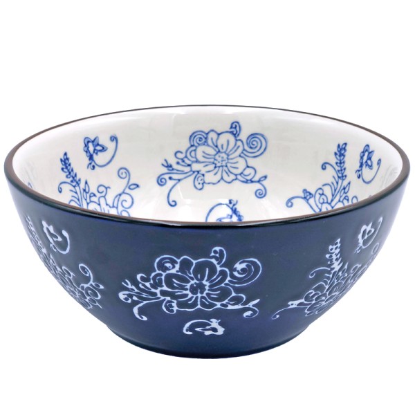 Soup Bowl in Floral Lace Blue