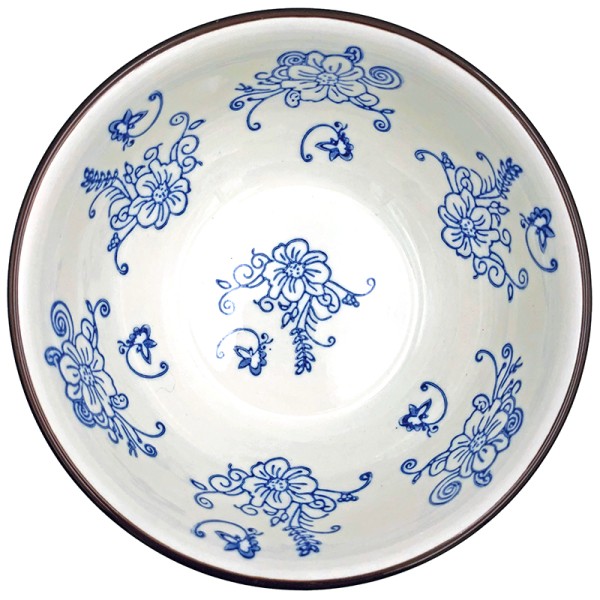 Soup Bowl in Floral Lace Blue