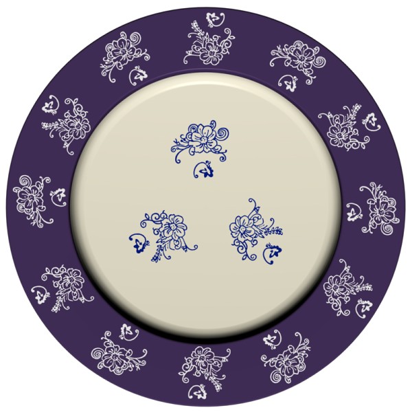 Charger Plate in Floral Lace Blue