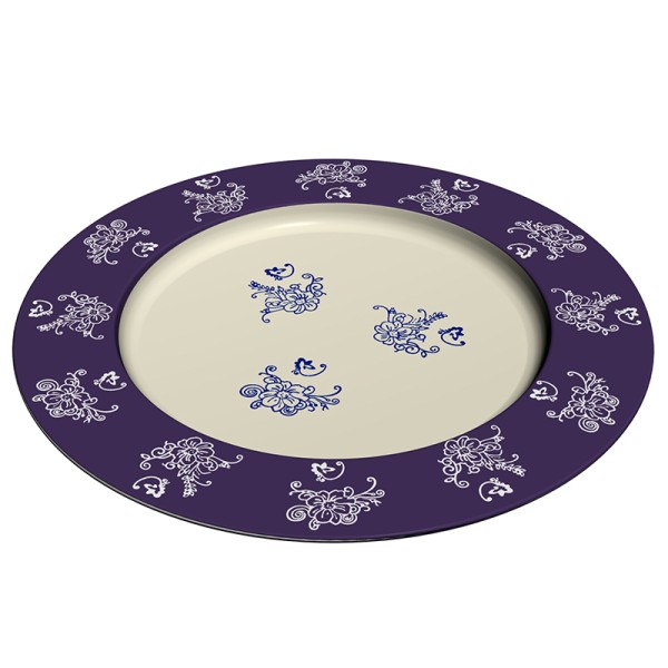 Charger Plate in Floral Lace Blue