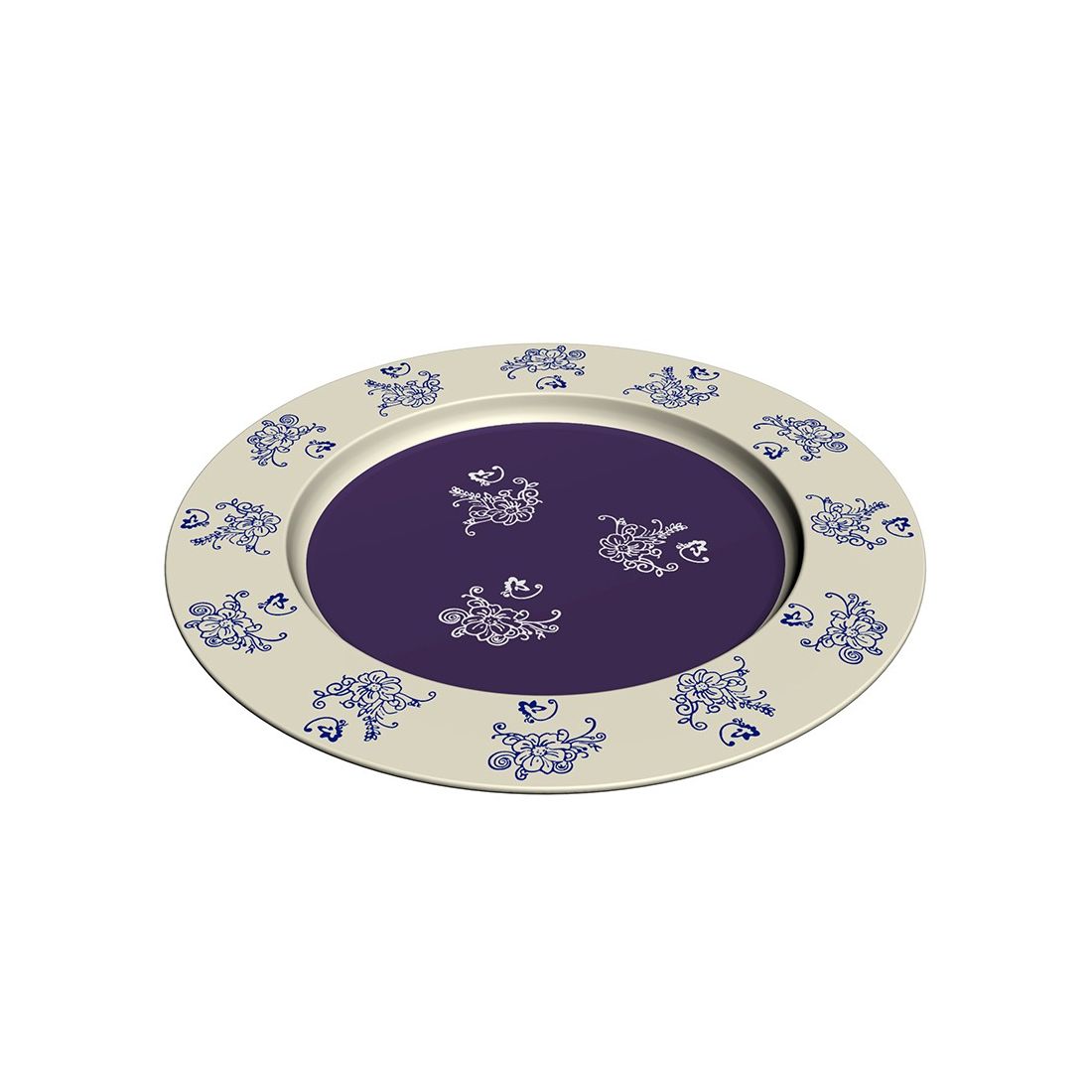 Charger Plate in Floral Lace Blue