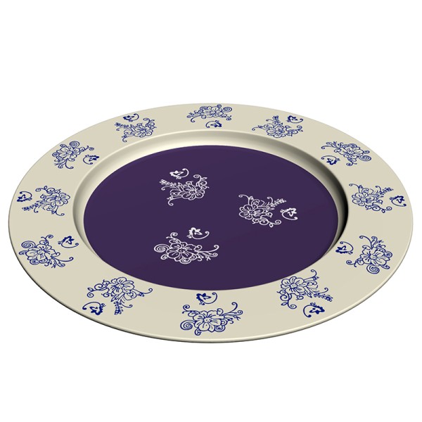 Charger Plate in Floral Lace Blue