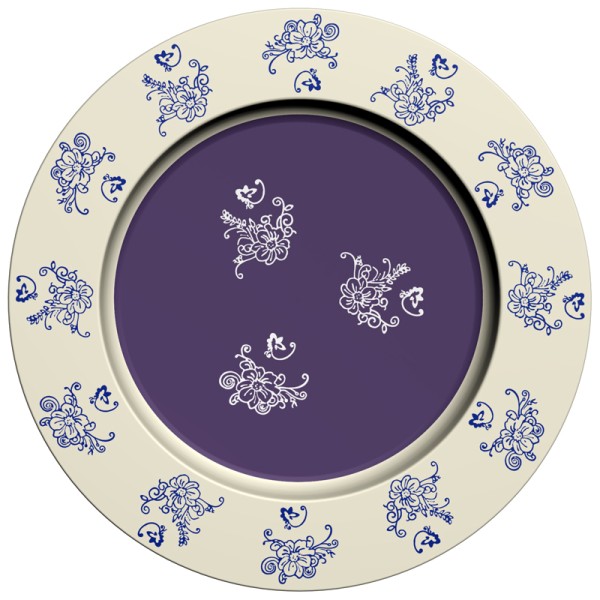 Charger Plate in Floral Lace Blue