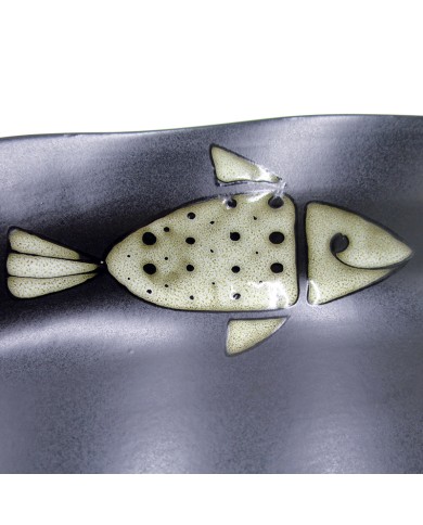 Ovale Serveerbord met Visdesign Ovale Serveerbord met Visdesign