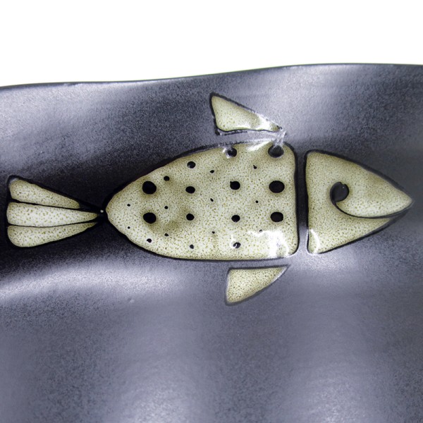 Oval Serving Platter with Fish Print