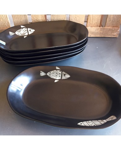 Ovale Serveerbord met Visdesign