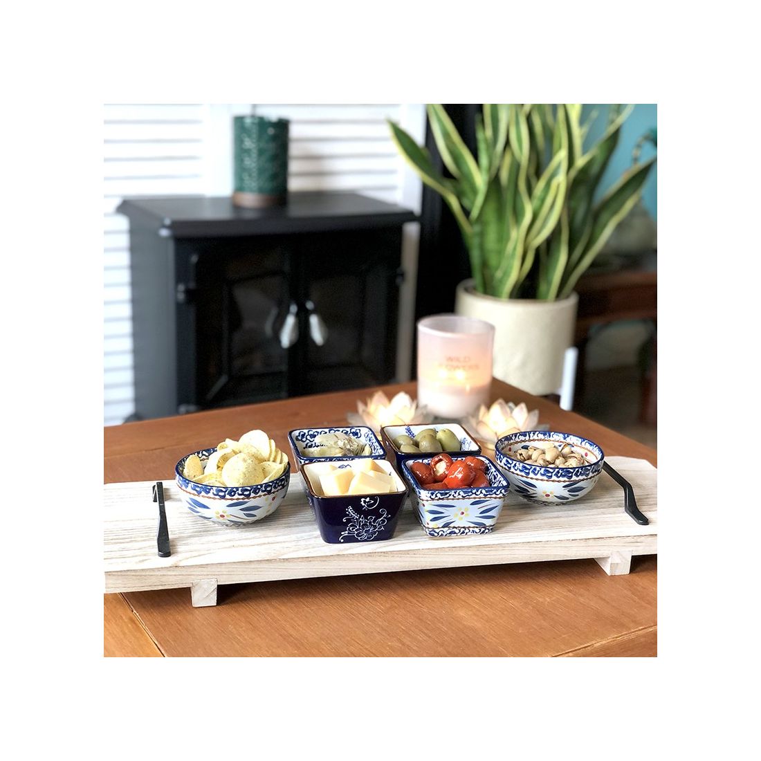 Square Tapas Set - Old World Blue Square Tapas Set - Old World Blue
