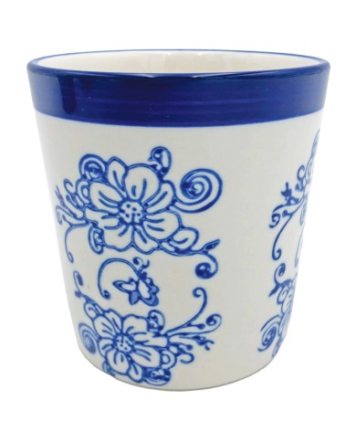 Coffee Mug Floral Lace Blue