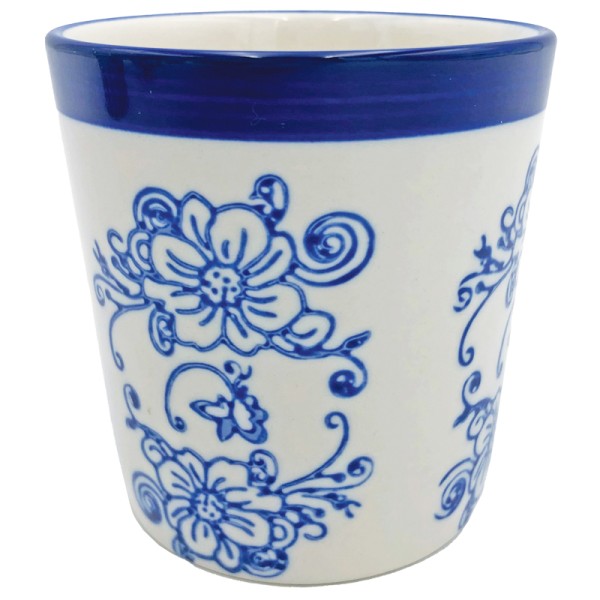 Coffee Mug Floral Lace Blue